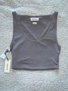 Babaton Gray Scoop-Neck Crop Tank